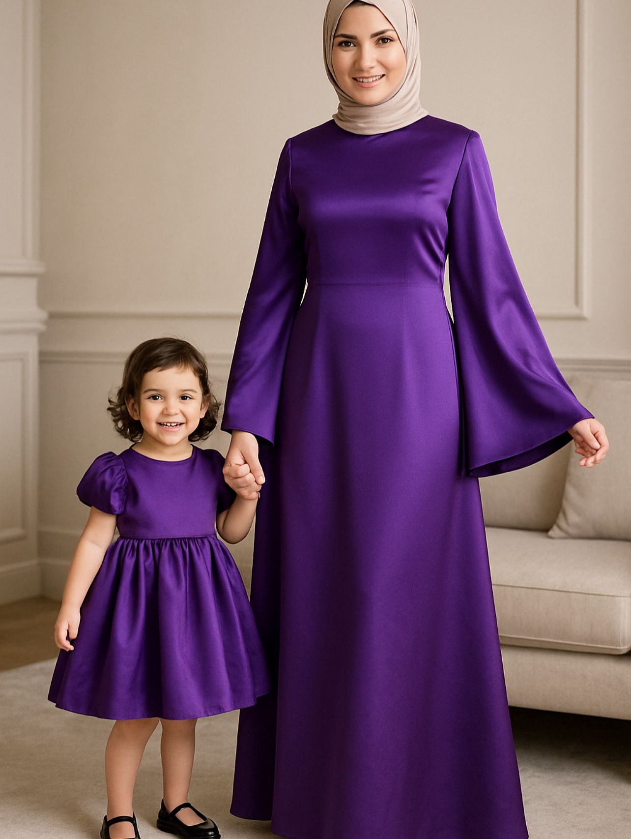 The Royal Amethyst Satin Set